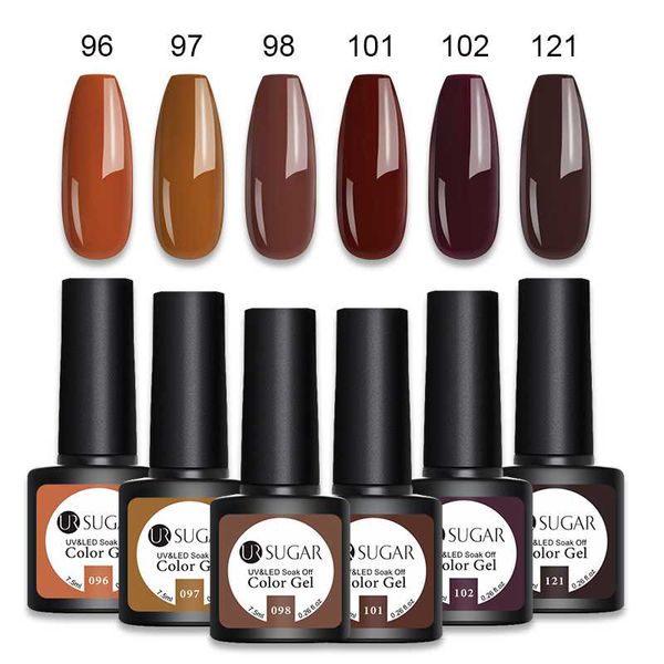

ur sugar gel nail polish set for nail kit art gel soak off lacquer uv led lamp design all for manicure set 6pcs/set, Red;pink