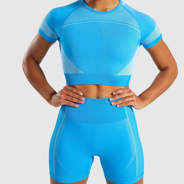 

conjunto piezas de yoga sin conjunto de manga corta sin costura alta cintura leggings deportivos ropa de gimnasio, White;black