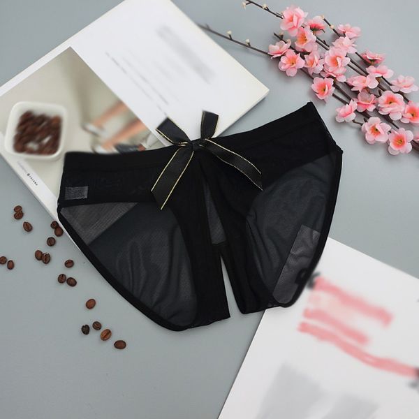 

women lace open panties ladies see through lingeries women's briefs women bowknot underwear, Black;pink