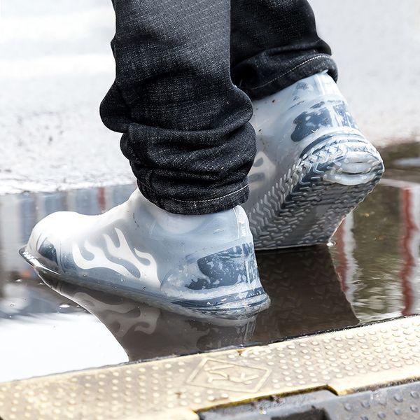 

transparent recyclable silicone overshoes reusable waterproof rainproof shoes covers rain boots non-slip washable outdoor s/m/l