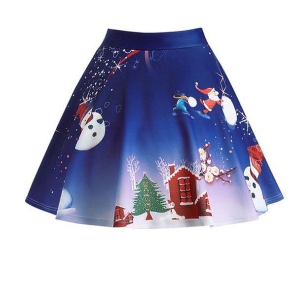 

christmas ladies 3d printing skirt mini skirt ladies korean short fashion women's mini skirt women's leggings, Black