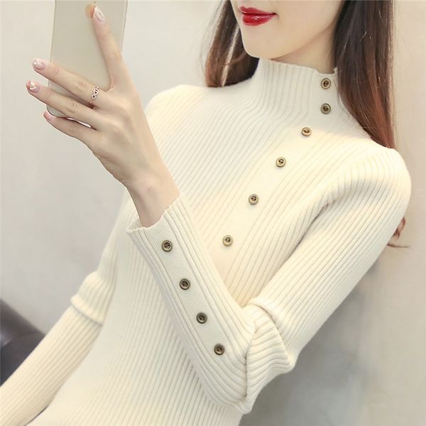 

womens sweaters 2019 winter turtleneck sweater women thin pullover jumper knitted sweater pull femme hiver truien dames new, White;black