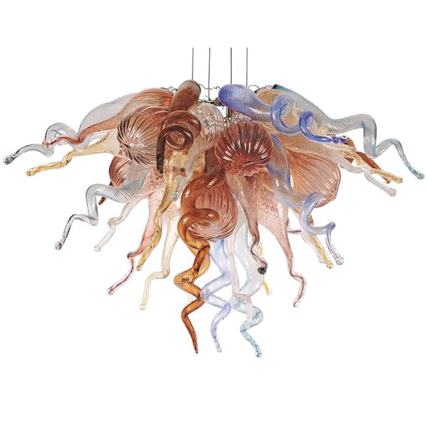 

Hand Blown Glass Chandelier Lighting for Hotel Lobby Cottage Art Decor Lights 32" Custom Made Murano Glass Modern Pendant Lights-L