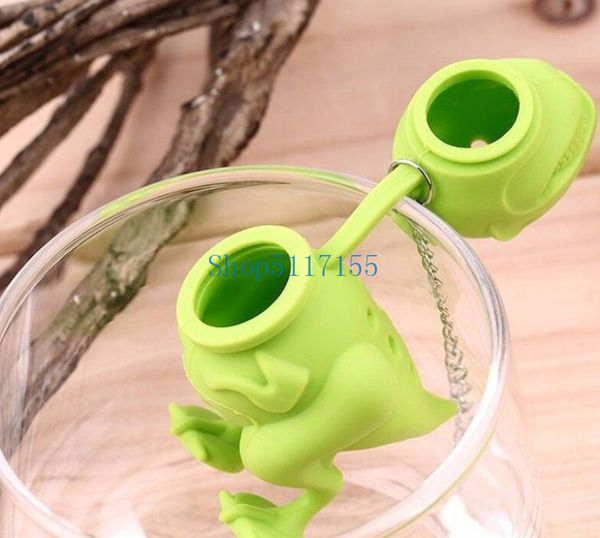 

динозавр чай infuser сыпучие листьев сито herbal силикон фильтр диффузор популярные новые 200pcs