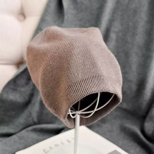 

fashion-spring new wool velvet knit hat solid color thin section wild hat version casual autumn and winter warm, Blue;gray