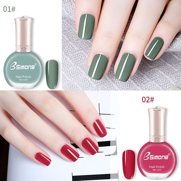 

bsimone 12ml healthy & environmentally friendly nail polish unscented and long-lasting water-based nails art color polish tslm1