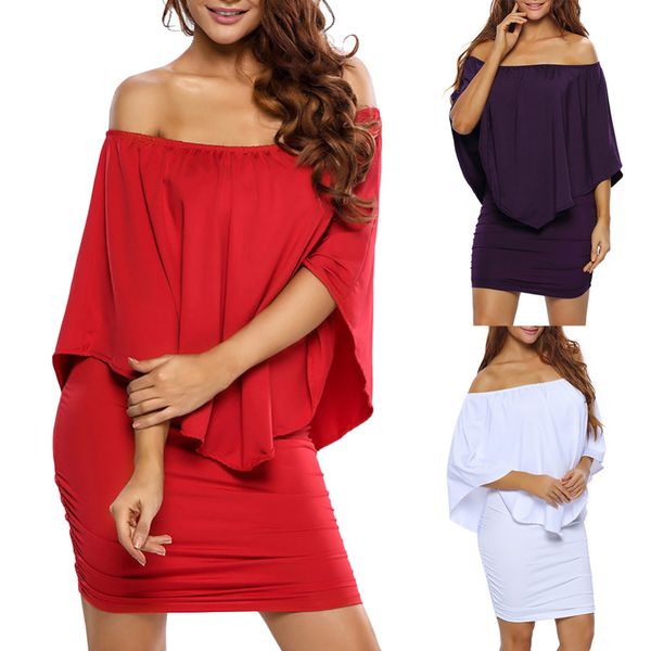 

slash neck women mini dress summer style off shoulder dresses vestidos black white beach casual dress clothes 273618, Black;gray