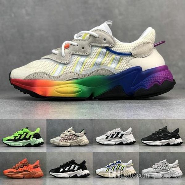 

2019 new ozweego pride aduprene rainbow white running shoes mens speed calabasas sports sneakers trainer designer zapatos des chaussures
