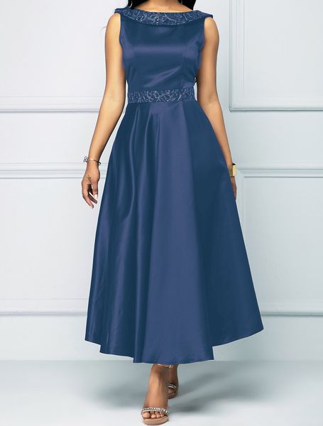 

женское дизайнерское платье с высокой талией элегантные качели вечерняя атласная юбка длинное платье, Black;gray