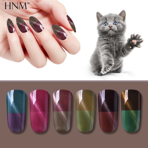 

hnm 28 color cat eye temperature color change uv gel nail polish no magnet need base uv led lamp lacquer thermal varnish