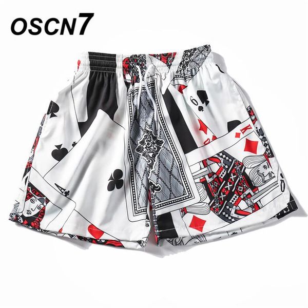 

oscn7 casual streetwear hawaii print oversize beach shorts men 2019 summer fashion high street bermuda short pants men bm03, White;black
