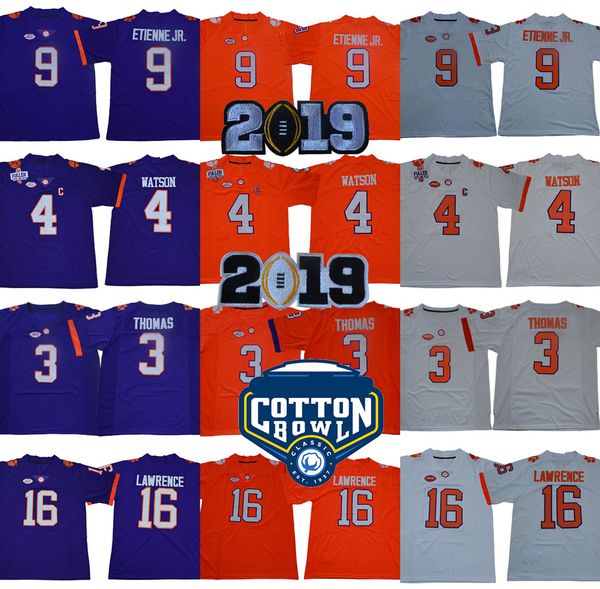 

3 Xavier Thomas 2018 Champions Clemson Tigers 16 Trevor Lawrence 4 Deshaun Watson 9 Travis Etienne Jr. Hunter Renfrow College Jersey