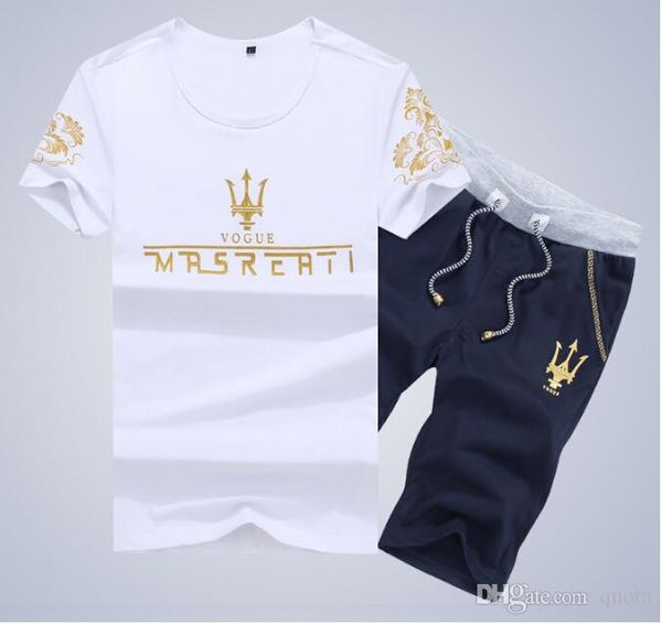 

new arrived summer mens t-shirts sport suit men plus size short sleeve o-neck printing t-shirt + shorts sets mens sportswear -6xl, Gray