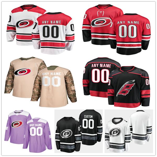 

Custom Carolina Hurricanes #34 Petr Mrazek 74 Jaccob Slavin 53 Jeff Skinner 11 Staal 27 Justin Faulk Men Women Kids Hockey Jerseys