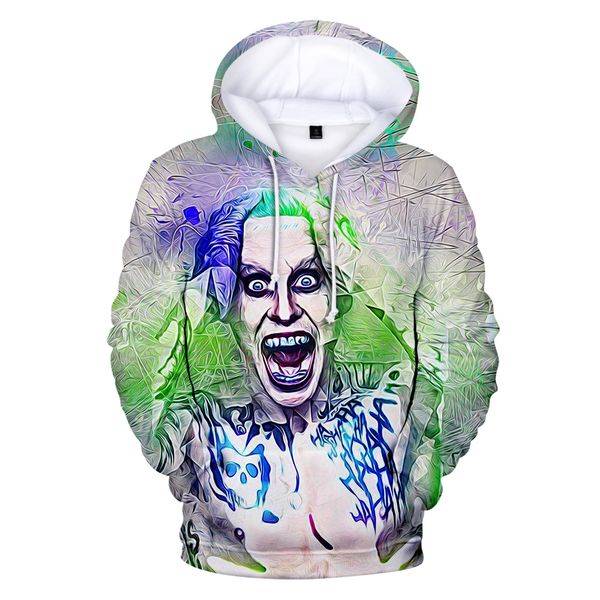 

joker 3d hoody women/men aikooki new fashion print harajuku hip hop casual joker 3d hoodie pullovers casual coats, Black