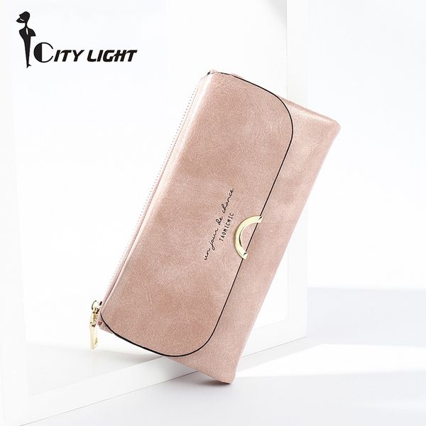 

brand new women wallet fashion oil wax leather mobile wallet large capacity clutch bag female long ladies purse portefeuille, Red;black
