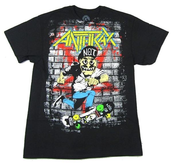 

anthrax not skater guy black t shirt new official band merch, White;black