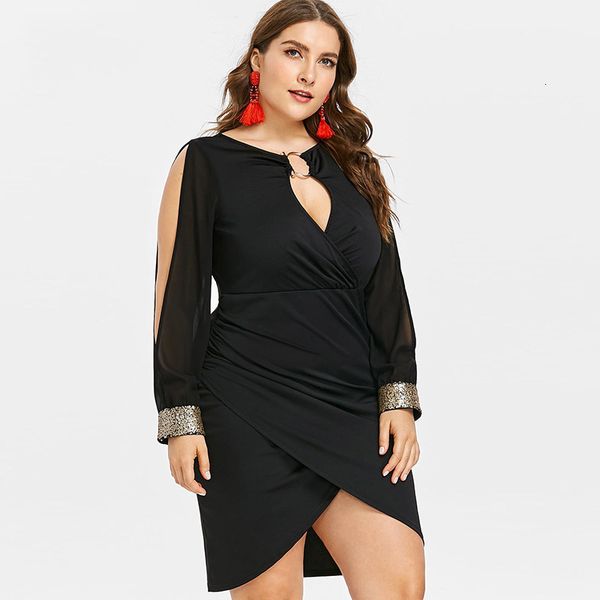 

womens dresses woman clothing above knee mini size plus neck slit bodycon dress autumn women clothing club vestidos 5xl designer clothes, Black;gray