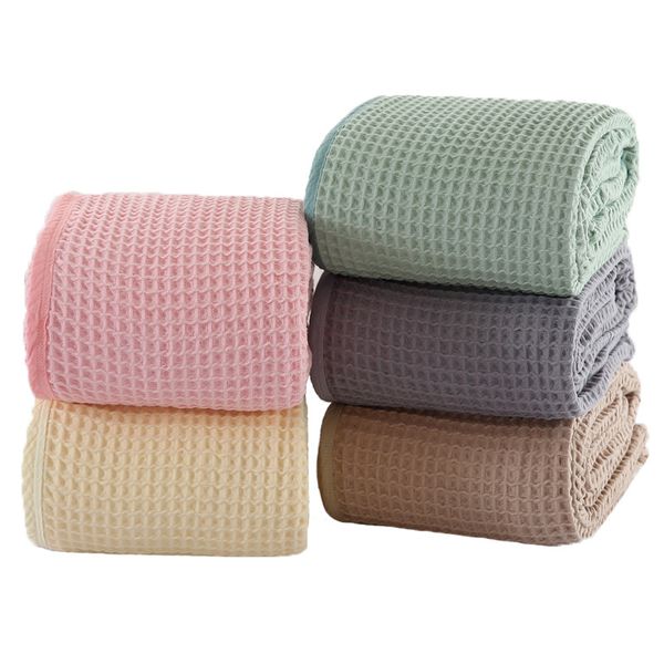 

100% cotton children's towels quilt honeycomb blanket throw home textile plaid air room summer use warm soft bedsheet