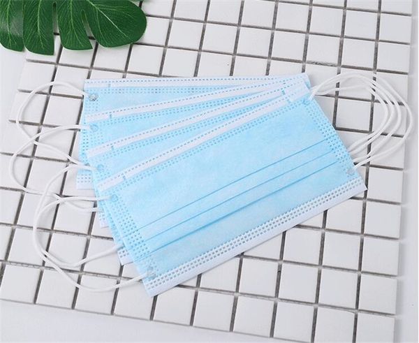 

dhl ship ay29 stock mask in non woven 3 layers earloop dust face masks for gift black blue o38o