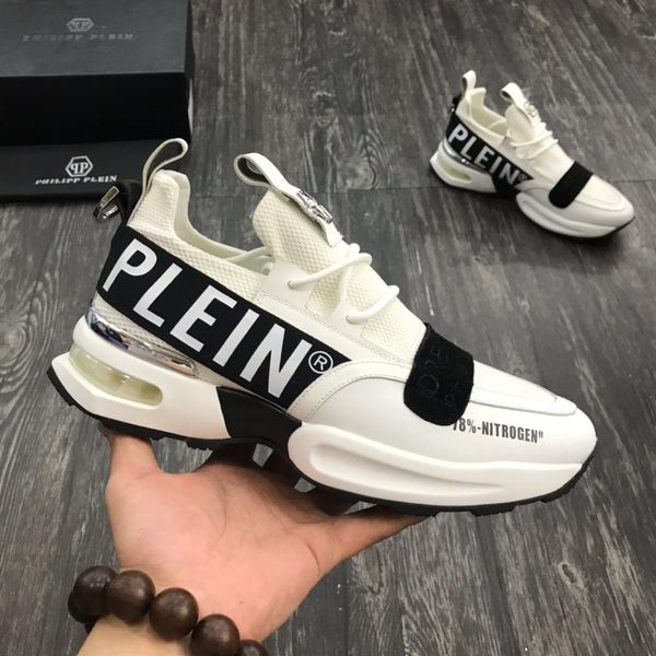 

2019 designer mens luxury shoes trainers sneakers philipp plein pp 2020 men's casual shoes 38-45 076a-4, Blue