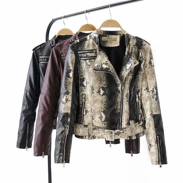 

klacwaya women pu leather jackets kl9832pt, Black