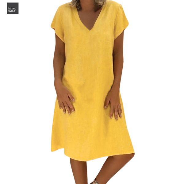 

women dress plus size summer cotton color linen short sleeve loose knee length women dress long sleeve solid and cloth, Black;gray