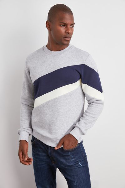 

trendyol male bike collar long sleeve new sweatshirt tmnaw20sw0499, Black