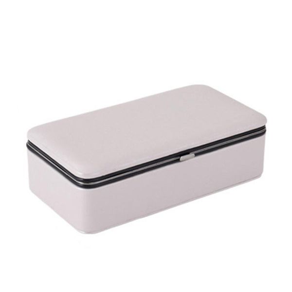 

travel organizer home earrings ring deskstud jewelry box portable storage display necklace pu leather makeup mirror, Pink;blue