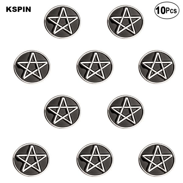 

pentagram badge lapel pin flag badge brooch pins badges 10pcs a lot, Gray