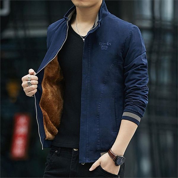 

2019 autumn men's slim fit cotton stand collar jacket and coat fashion jackets men classic trench coat size m to 5x, Black;brown