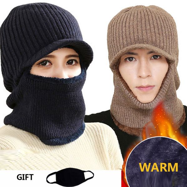 

skull mask balaclava face mask winter hats for women men knitted cap neck warmer caps winter hats for men women beanie fur warm