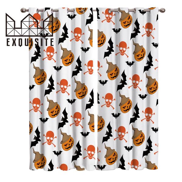 

exquisite house halloween pumpkin and bats window treatments curtains valance living room kitchen kids curtain panels
