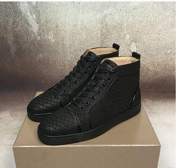 

fashion luxury shoe mens women red bottom designer sneakers nice lovers sequin leather trainer casual flats shoes m189601, Black