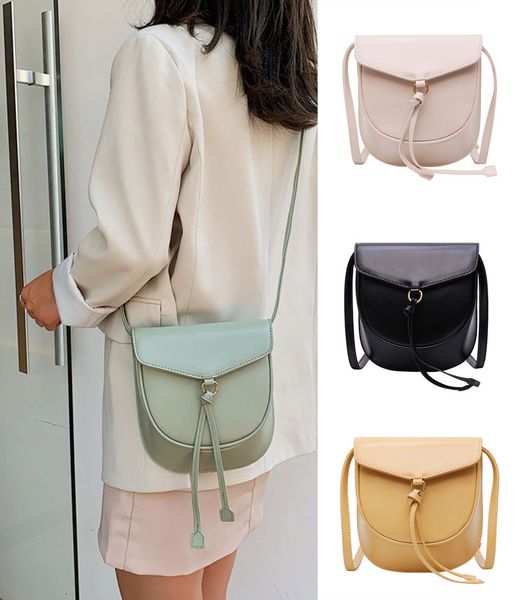 

3w#fashion 2019 casual summer woman messenger bag new fashion saddle bag solid color shoulder crossbody