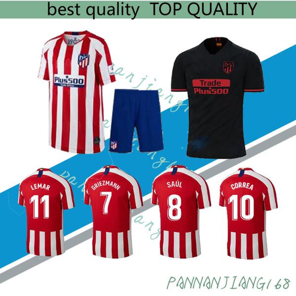 

19 20 Atletico Madrid soccer jersey 2019 2020 JOAO FELIX M.LLORENTE KOKE SAUL DIEGO COSTA GODIN men + kids football shirt kit away camiseta