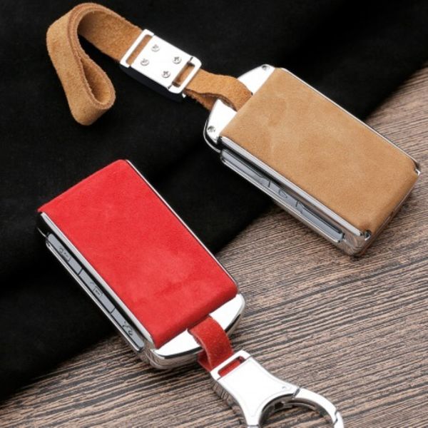 

for xc90 xc60 s90 v90 car key cover genuine leather galvanized alloy