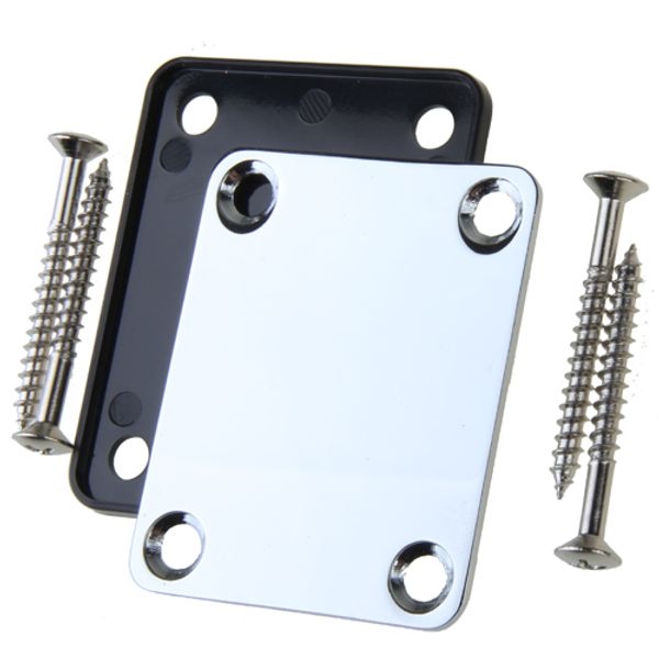 

chrome neck plate w/ screws for fender strat electric guitar