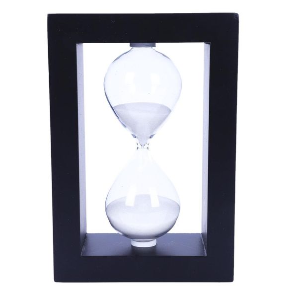 

wooden frame hourglass sand timer black frame blue sand ... (black white
