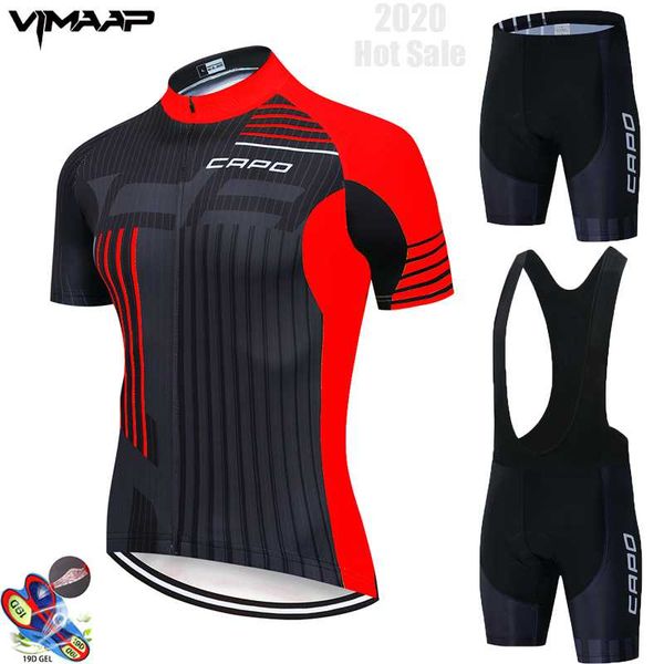 

2020 new capo summer cycling jersey set breathable team racing sport bicycle jersey mens cycling clothing short bike nw, Black;blue