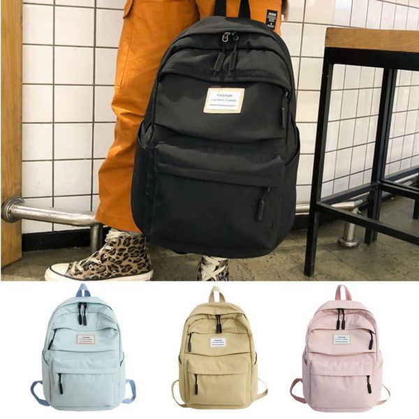 

fashion backpack 2020 women backpacks students shoulder bags bagpack candy colour junior high school bags for teenage girls