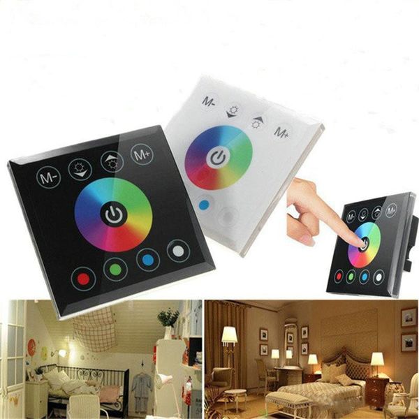 RGB / RGBW An der Wand montierter Touchscreen-Controller mit Glasdimmschalter Controller für den DC12V-24V-RGB-Streifen-LED-Controller