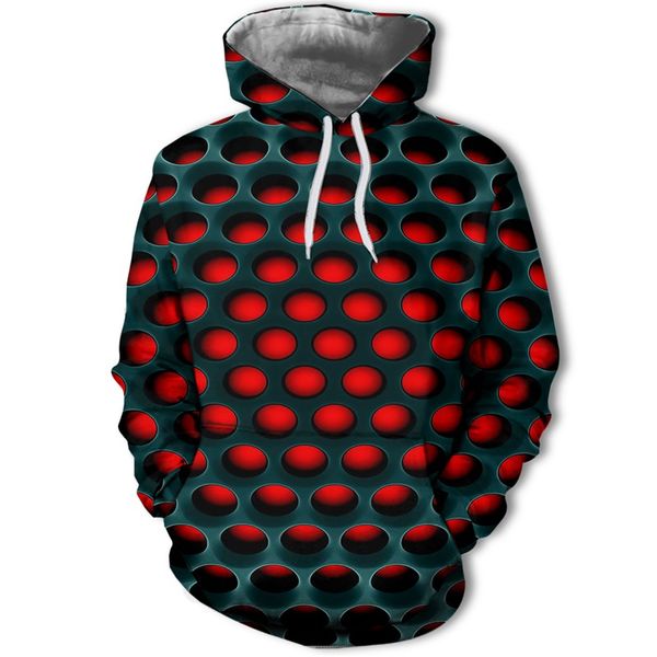 

new fashion standard european code men's 3d printing hooded hooded shirt men's / women's geometric design harajuku hoodie, Black