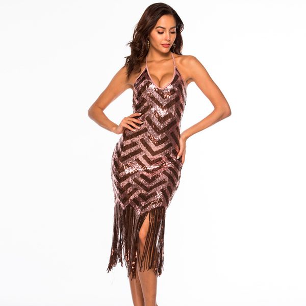 

женские платья sexy лоскутная вадим v-образным вырезом платья sequined сияющий кисточкой хем мини платье платье партии vestidos de fiesta f2, Black;pink