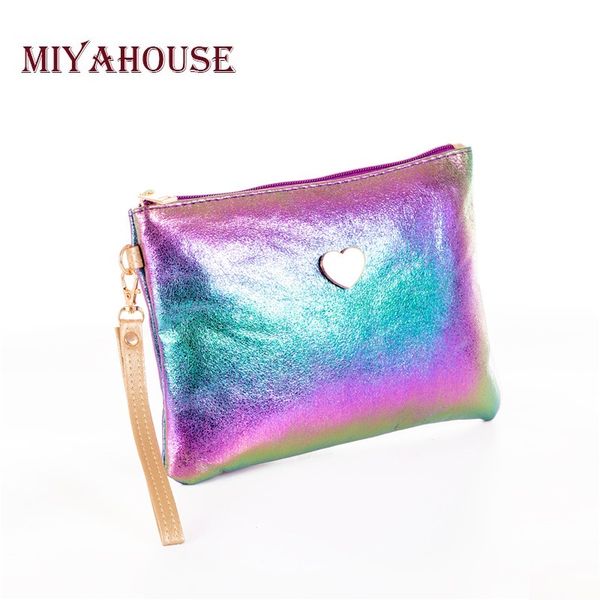 

miyahouse fashion cute soft leather envelope bag designed for women love colorful female clutch bag handbag evening
