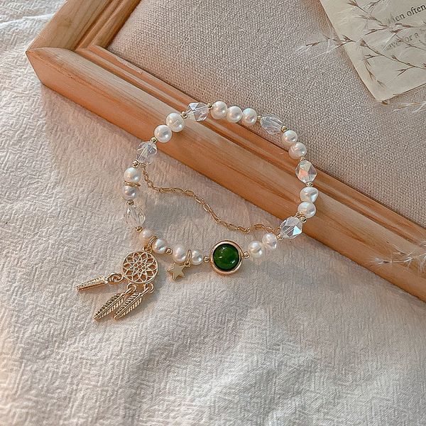 

classic bohemian natural crystal pendant lucky bracelet for woman fashion beaded female jewelry accessories gift, Black