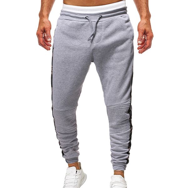

new fashion thin pants men casual trouser jogger bodybuilding fitness sweat gyms jogger track pants limited sweatpants, Black