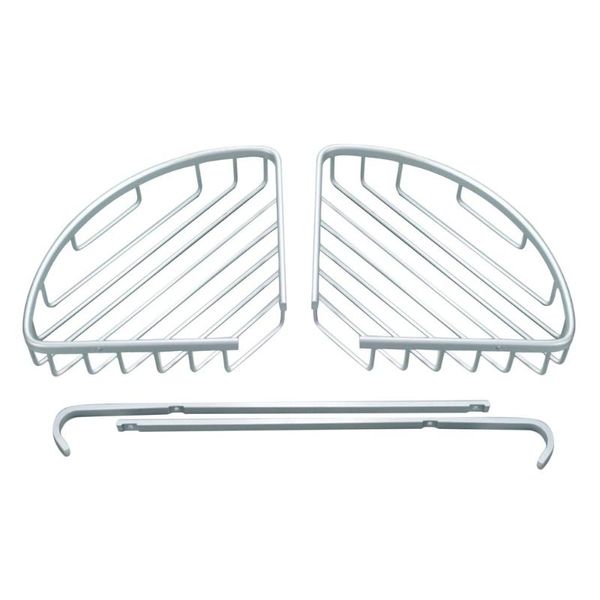 

bathroom corner shelf 2 layer space double tiers triangle shower basket shampoo soap cosmetic storage shelves rack aluminum