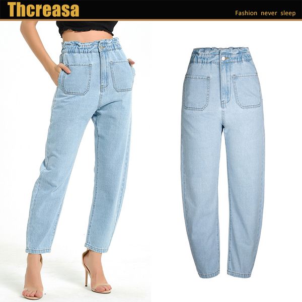 2020 Mom Jeans Denim Plus Size High Waisted Boyfriend Jeans For