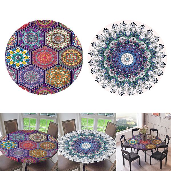 

2pcs polyester tablecloth wedding table cloth cover for round tables, 47-inch